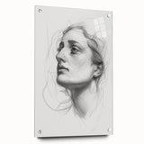 Abstract acrylic artwork depicting a figurative design in vibrant colors, showcased from a side view. The piece features sharp pins adding texture, ideal for modern decor.