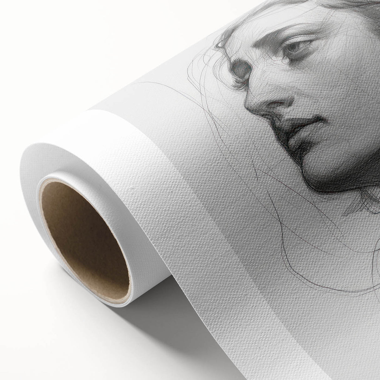 Abstract figurative art on rolled canvas showcasing vibrant colors and dynamic shapes, ideal for modern home decor, securely packaged in a protective tube.