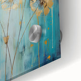 Close-up of an abstract floral design on acrylic glass, showcasing vibrant colors and intricate details, perfect for modern home decor or art display.