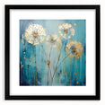 Abstract floral art frame with a black mat, showcasing vibrant colors and intricate details, perfect for modern home decor and interior design accents.