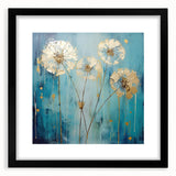 Abstract floral art frame with a black mat, showcasing vibrant colors and intricate details, perfect for modern home decor and interior design accents.