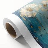 Abstract floral design on rolled canvas, showcasing vibrant colors and intricate patterns, ideal for modern home decor. Packaged securely in a sturdy tube for safe delivery.