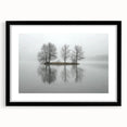 Abstract landscape artwork in a black frame with a white mat, showcasing a serene blend of colors and textures, ideal for modern home decor.
