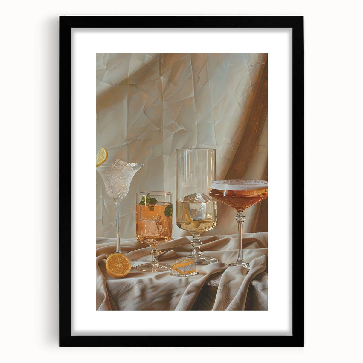Extra large abstract art print featuring vibrant, colorful textures on a black framed canvas, ideal for living room decor.