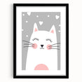 Cute Cat Girls Room Wall Art – Nursery & Kids Room Art Print