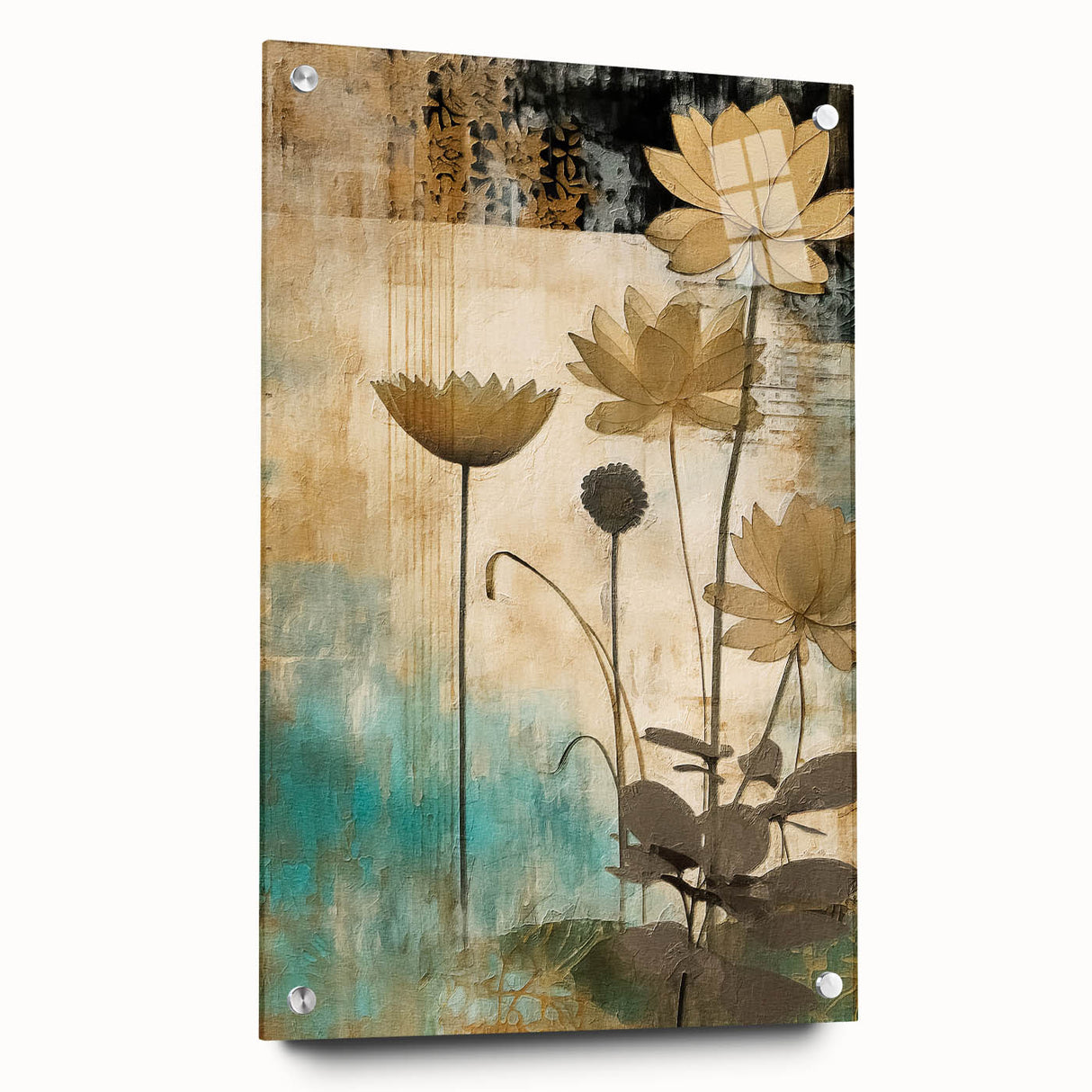 Elegant Floral Living Room Wall Art – Modern Canvas & Framed Print