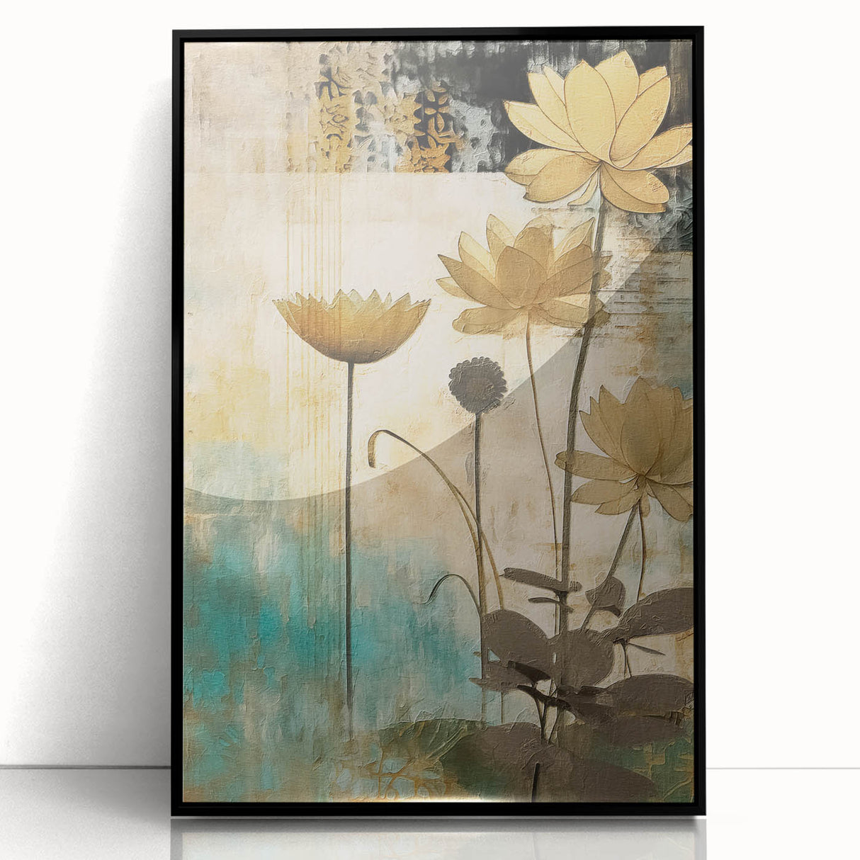 Elegant Floral Living Room Wall Art – Modern Canvas & Framed Print