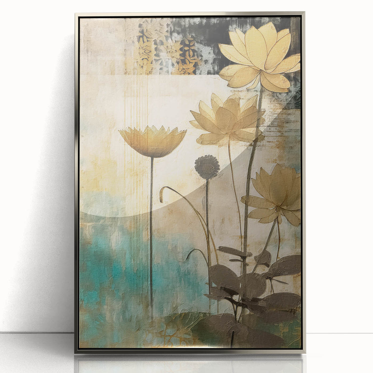 Elegant Floral Living Room Wall Art – Modern Canvas & Framed Print