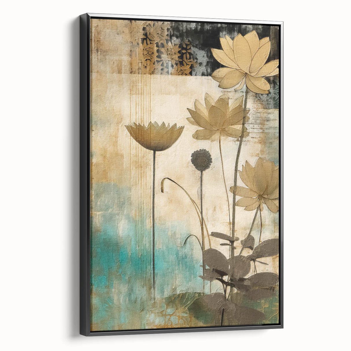 Elegant Floral Living Room Wall Art – Modern Canvas & Framed Print
