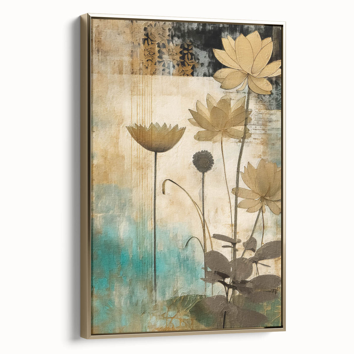 Elegant Floral Living Room Wall Art – Modern Canvas & Framed Print