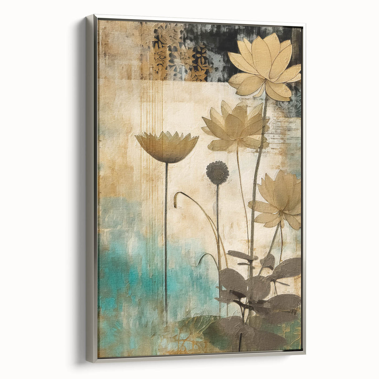 Elegant Floral Living Room Wall Art – Modern Canvas & Framed Print
