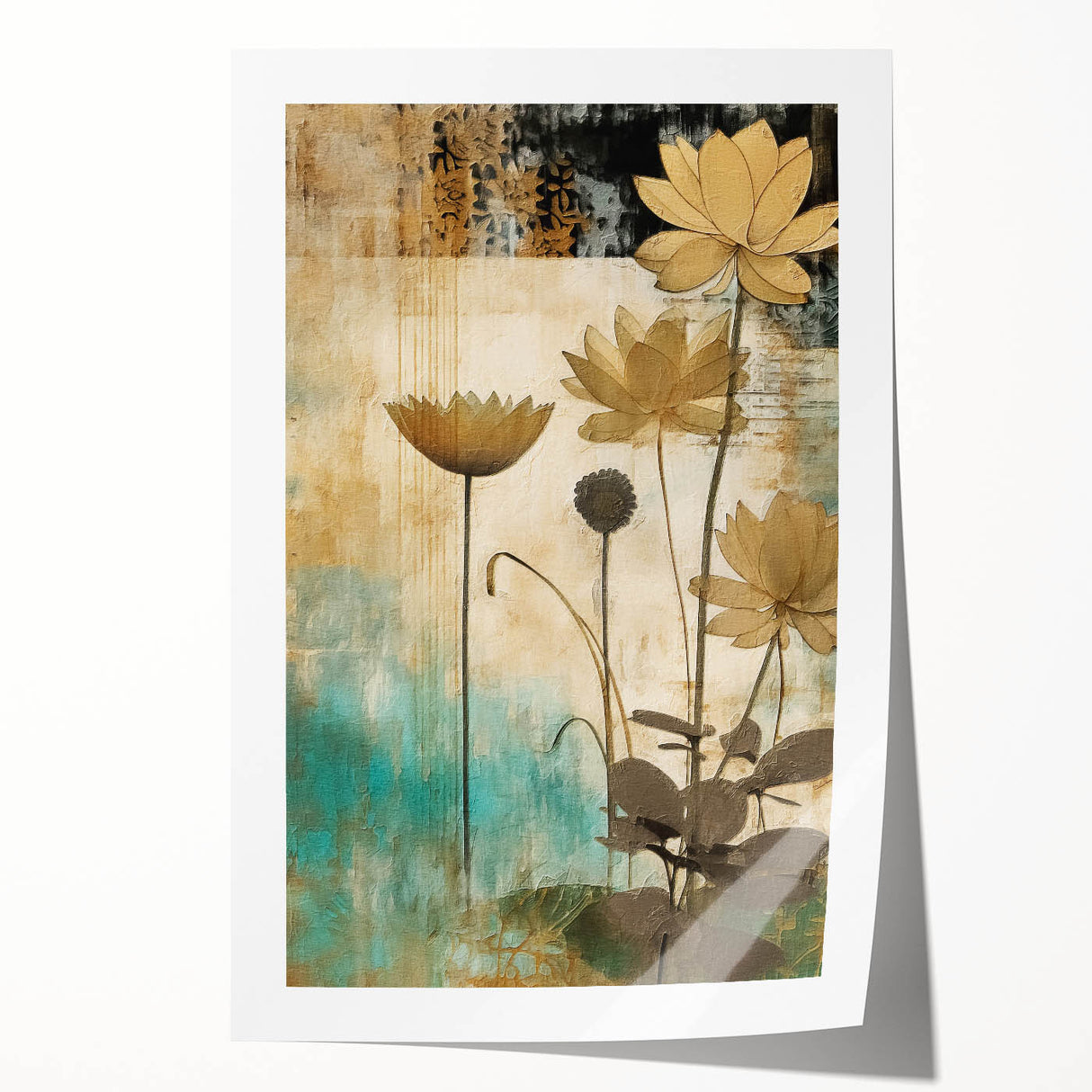 Elegant Floral Living Room Wall Art – Modern Canvas & Framed Print