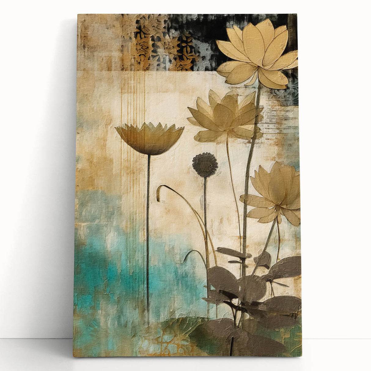 Elegant Floral Living Room Wall Art – Modern Canvas & Framed Print