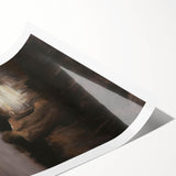 Abstract figurative art print featuring vibrant colors and unique shapes, rolled for easy shipping in a protective cardboard tube, perfect for modern decor.