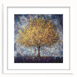 Abstract floral design framed in white matting, showcasing vibrant colors and intricate patterns, ideal for home decor. Perfect for adding elegance to any space.