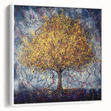 Abstract floral wall art canvas in a white frame, showcasing vibrant colors and intricate patterns, perfect for modern home decor or art enthusiasts.