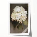 Abstract floral design on rolled canvas print showcasing vibrant colors and intricate patterns, elegantly packaged in a protective cardboard tube for display or gifting.