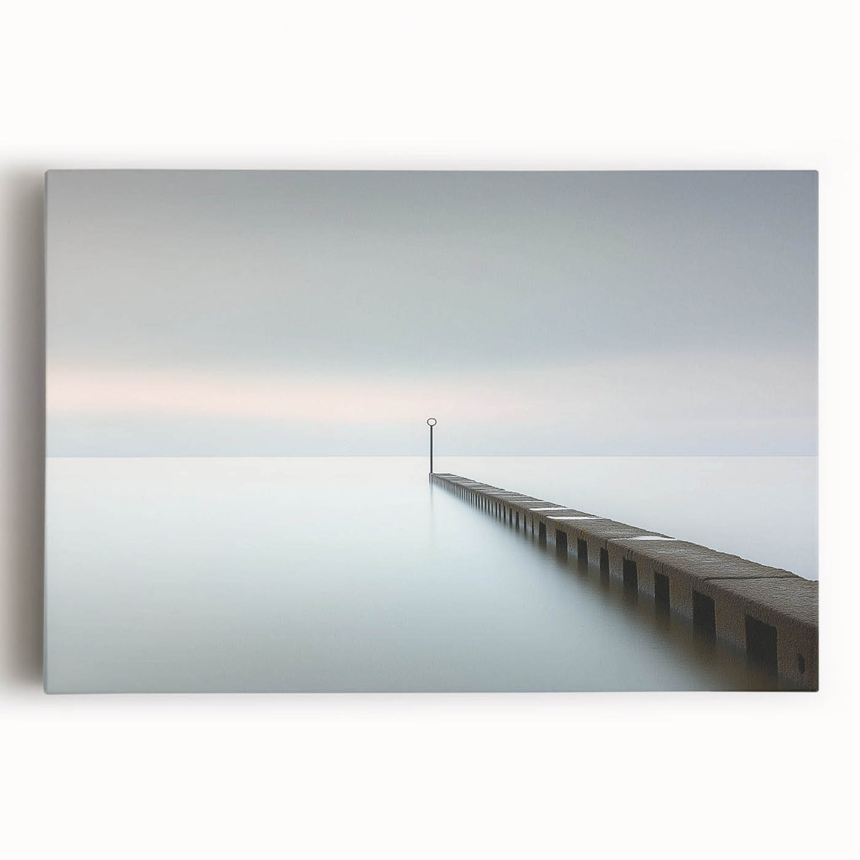 Abstract landscape artwork on stretched canvas showcasing vibrant hues of blue, green, and gold, perfect for modern home decor. Ideal for enhancing living spaces and creating a calming atmosphere.