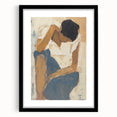 Abstract figurative art frame in black, showcasing a modern design with a mat. Ideal for contemporary decor, highlighting minimalist aesthetics in any space.