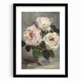 Elegant black frame showcasing an abstract floral design with a matte finish, perfect for modern home decor. Ideal for enhancing living spaces with stylish art.