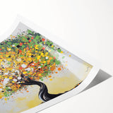 Abstract floral artwork rolled print in vibrant colors, showcasing intricate designs and textures, ideal for home decor and wall art enthusiasts. Perfect for adding a modern touch to any space.