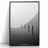 Abstract landscape artwork framed in black acrylic, showcasing vibrant hues of blue, green, and gold, ideal for modern home decor. Frontal view emphasizes the intricate details and contemporary style, perfect for enhancing living spaces.