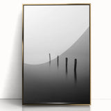 Framed abstract landscape artwork featuring a gold-accented design, ideal for modern home decor. The piece showcases vibrant colors and intricate details, enhancing any interior space.