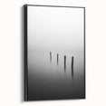 Framed abstract landscape canvas art in a sleek black frame, showcasing vibrant colors and dynamic shapes, perfect for modern home decor and artistic expression.
