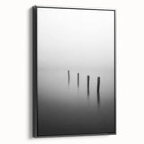 Framed abstract landscape canvas art in a sleek black frame, showcasing vibrant colors and dynamic shapes, perfect for modern home decor and artistic expression.