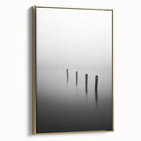 Framed abstract landscape canvas artwork showcasing gold accents and a textured surface, displayed from a side view, ideal for modern home decor.