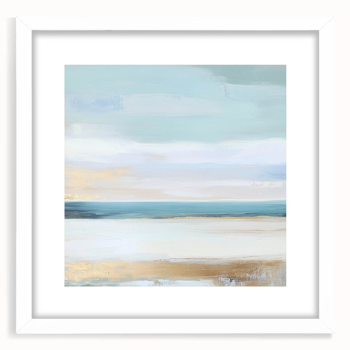 Large Abstract Wall Art – Soft Coastal Horizon Canvas Print