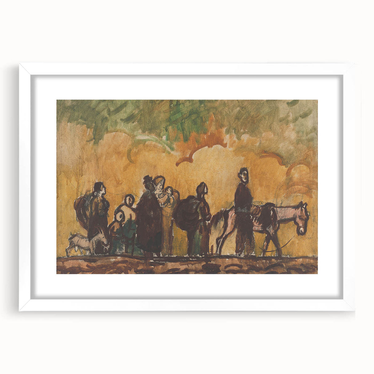 Expressionism Wall Art - Refugees with Horses by Cyprián Majerník