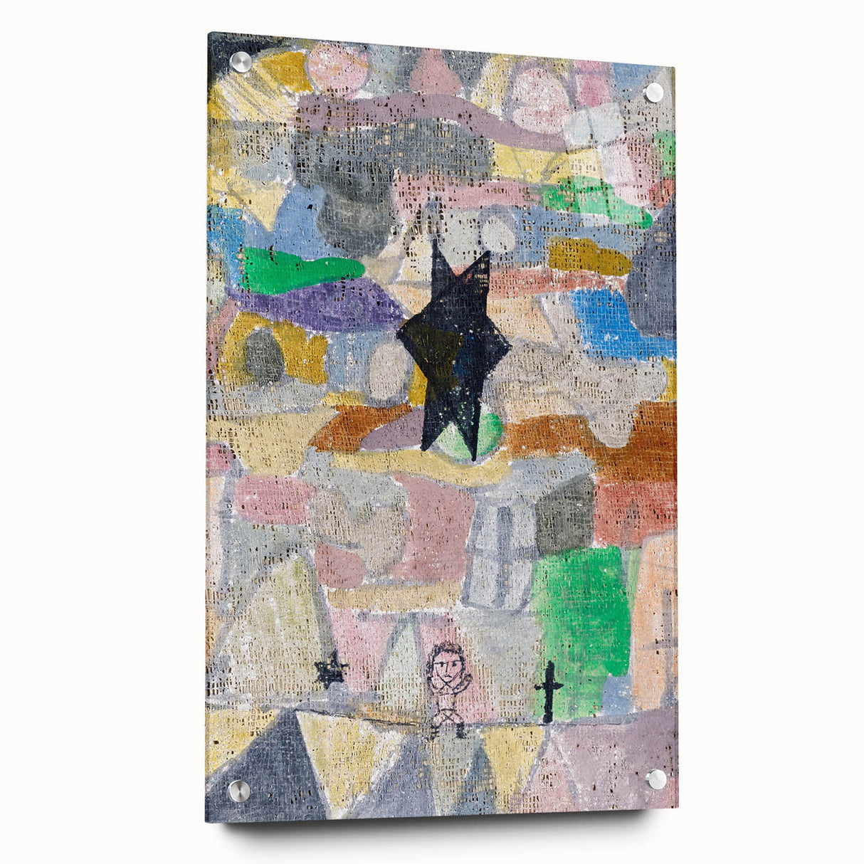Abstract Star Wall Art - Playful and Textured Modern Expressionist Decor