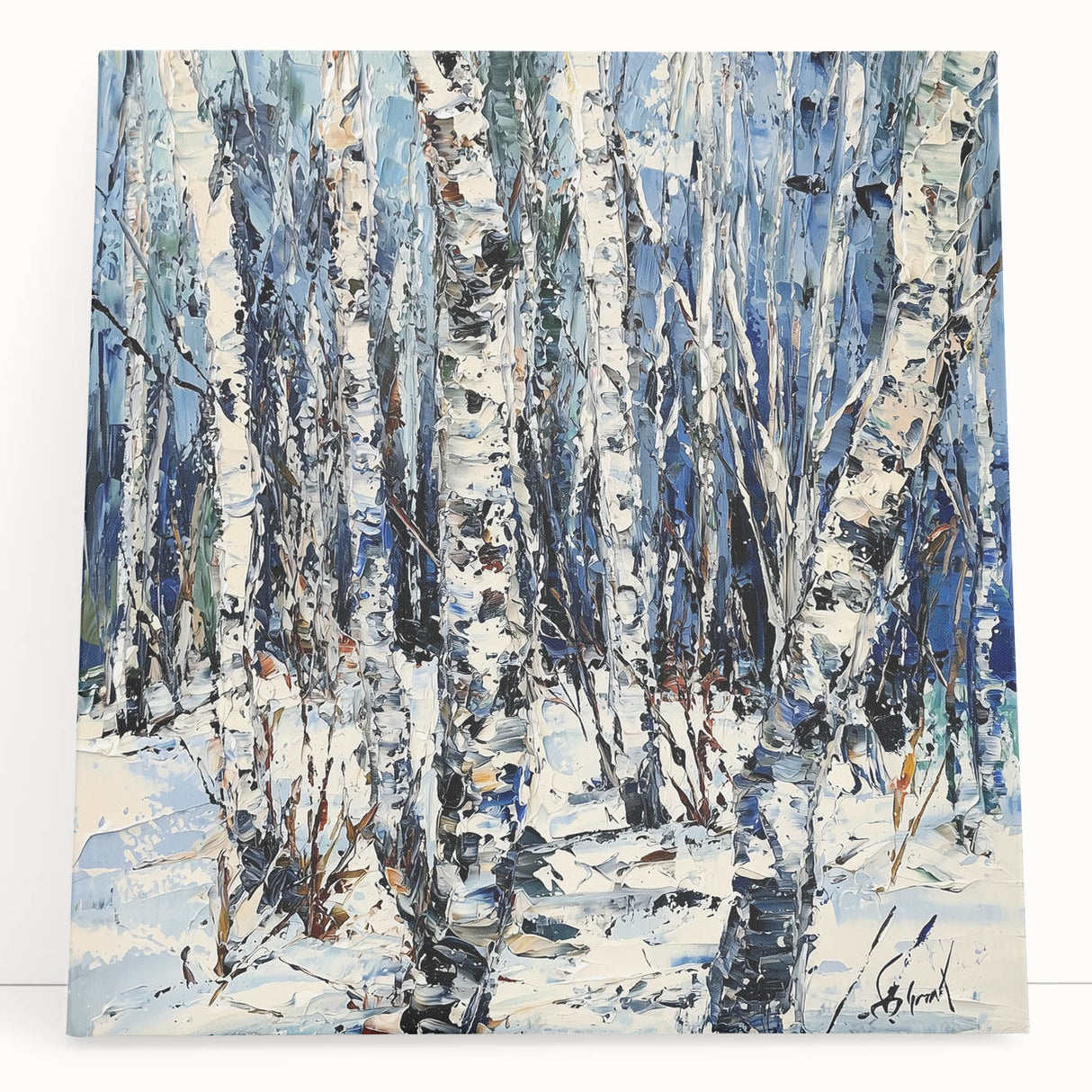 Winter Birch Forest - Elegant Dining Room Wall Art