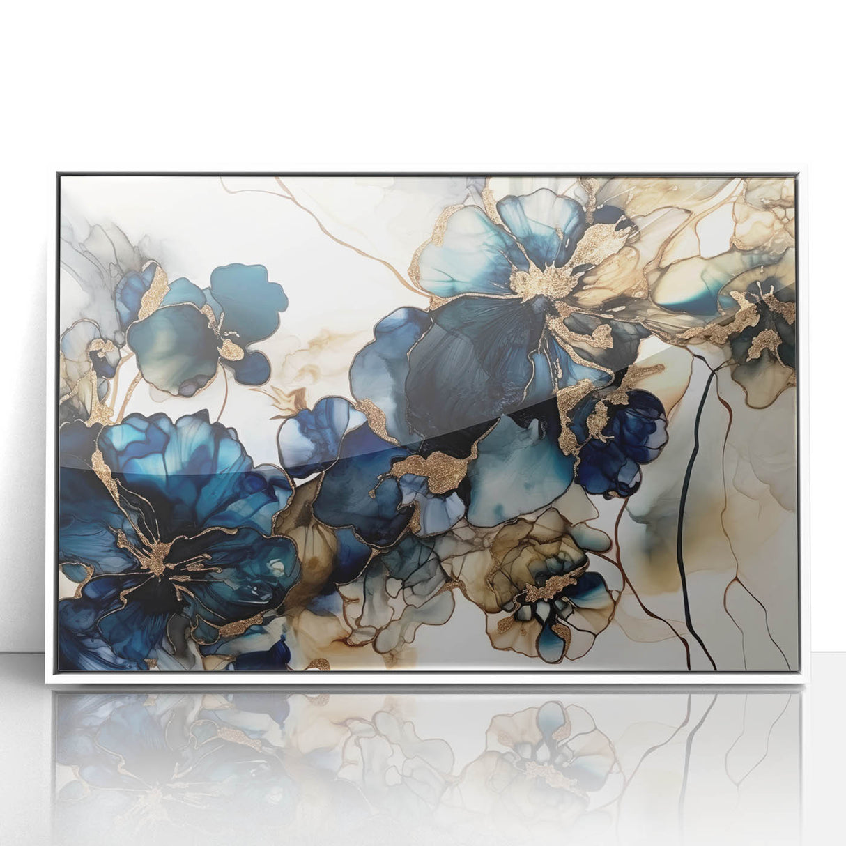 Luxury Floral Living Room Wall Art – Modern Canvas & Framed Print