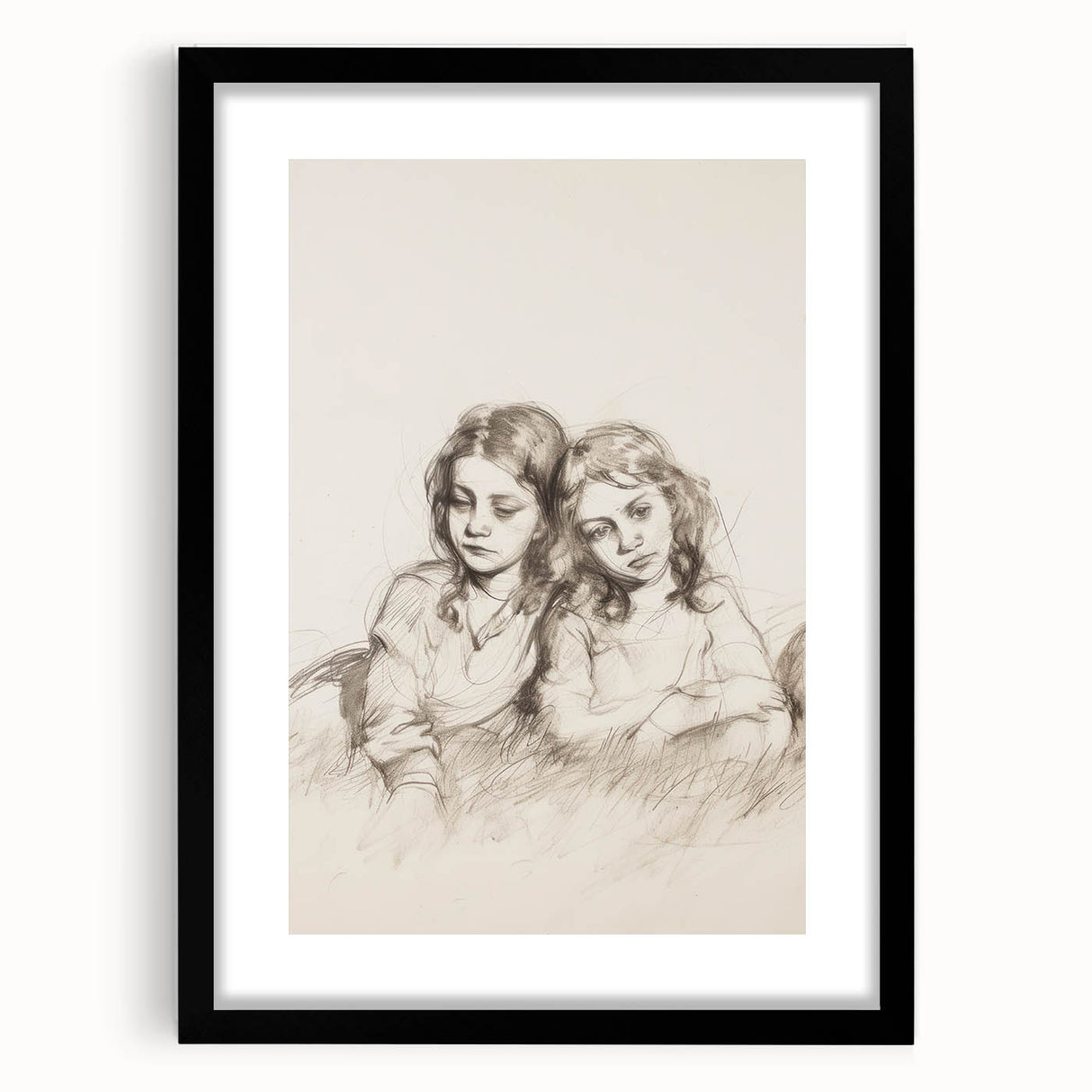 Abstract figurative art frame in matte black, showcasing a contemporary design with clean lines and a modern aesthetic, ideal for enhancing home decor.