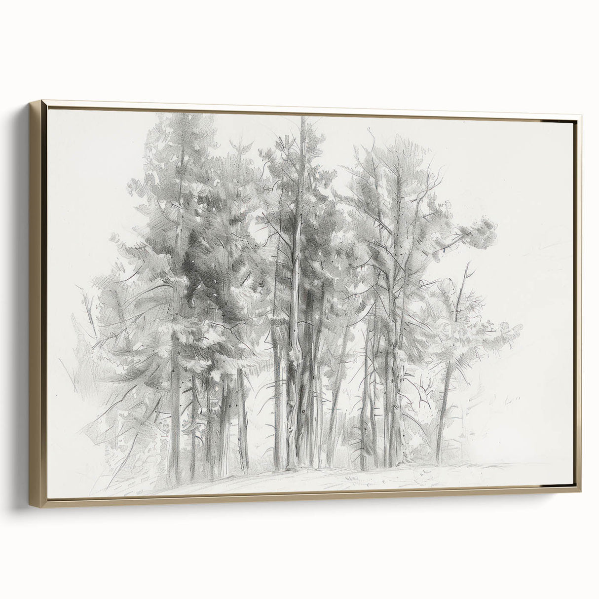 Framed canvas artwork showcasing vibrant abstract florals in gold tones, elegantly displayed from a side view, perfect for modern home decor.
