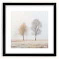 Abstract landscape artwork framed in a sleek black mat, showcasing vibrant colors and dynamic shapes, perfect for modern home or office decor.