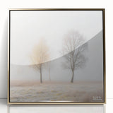 Framed abstract landscape artwork with a gold-acrylic finish, showcasing vibrant colors and fluid shapes, perfect for modern home decor and interior design.