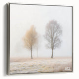 Framed abstract landscape canvas art with silver frame, showcasing vibrant colors and textured details, ideal for modern home decor or office settings.