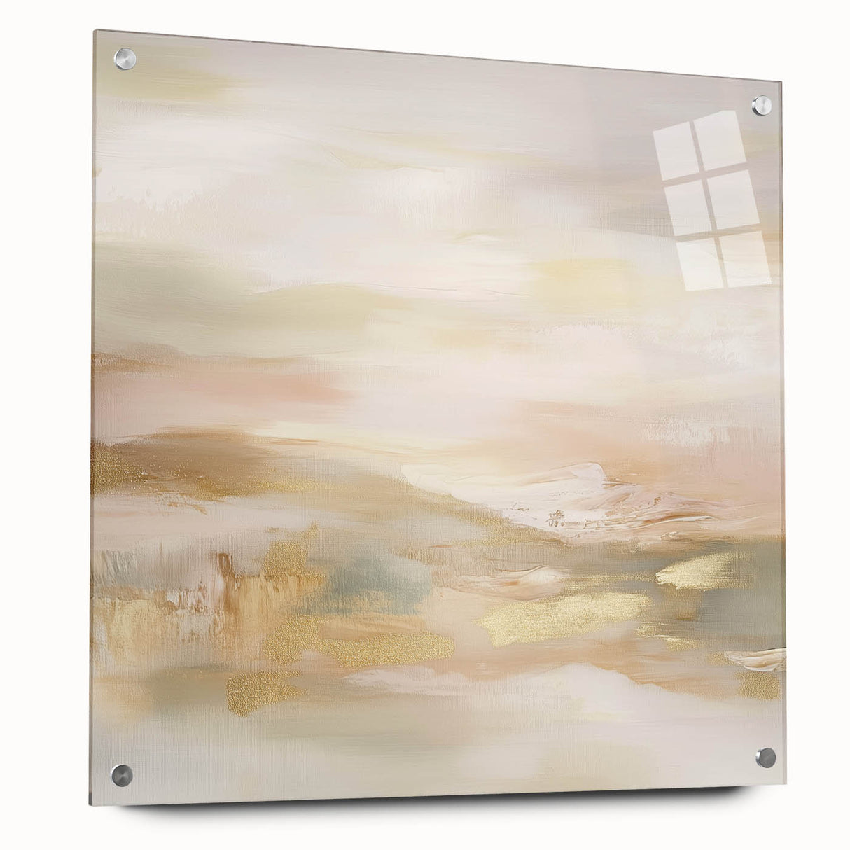 Colorful Abstract Wall Art – Blush and Gold Soft Modern Canvas