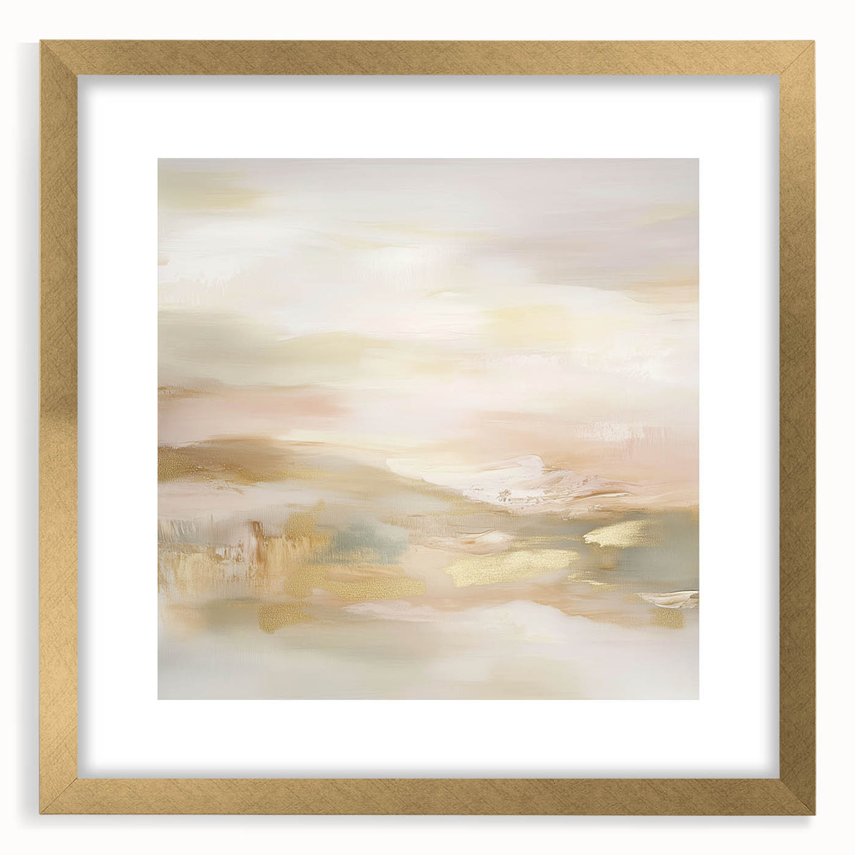 Colorful Abstract Wall Art – Blush and Gold Soft Modern Canvas