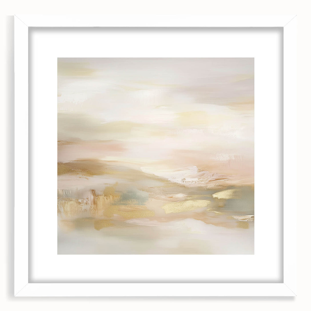 Colorful Abstract Wall Art – Blush and Gold Soft Modern Canvas