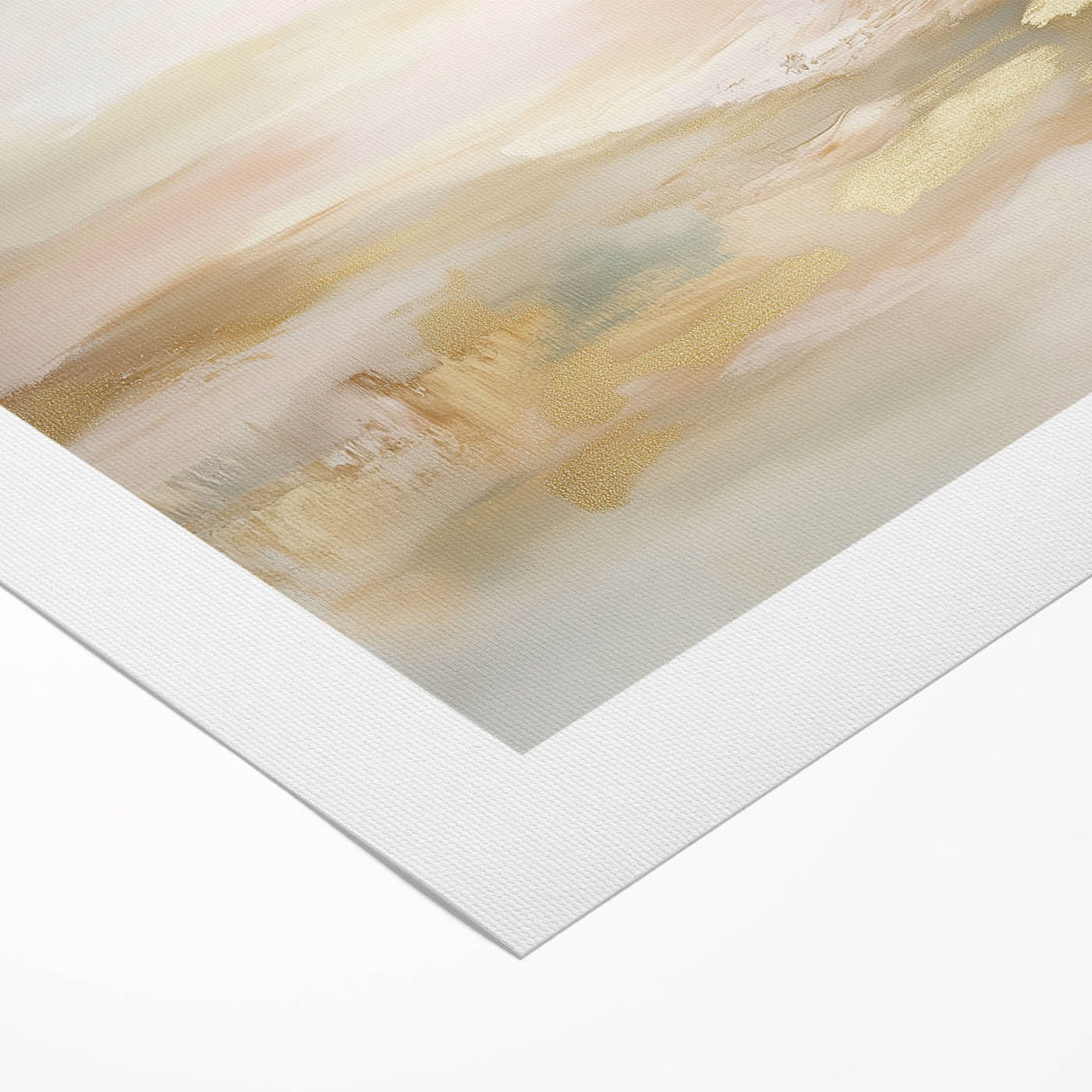 Colorful Abstract Wall Art – Blush and Gold Soft Modern Canvas