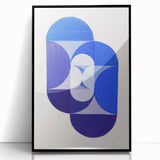 Geometric Blue Abstract Wall Art - Modern Minimalist Decor for Home