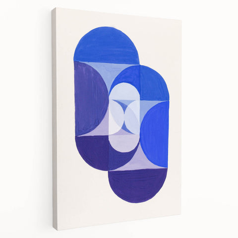 Geometric Blue Abstract Wall Art - Modern Minimalist Decor for Home