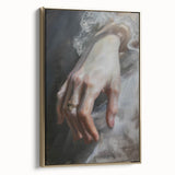 Abstract figurative wall art framed in gold, showcasing vibrant colors and dynamic shapes, perfect for modern decor. Ideal for adding elegance to living spaces.