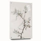 Abstract floral acrylic artwork displayed in a glass frame, showcasing vibrant colors and intricate designs, ideal for modern home decor.