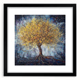 Abstract floral artwork framed in black, showcasing vibrant colors and intricate designs, ideal for home decor or gallery display, adding a touch of elegance.
