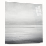 Abstract landscape artwork on acrylic glass, showcasing vibrant colors and fluid shapes, presented in a side view without pins, ideal for modern decor.